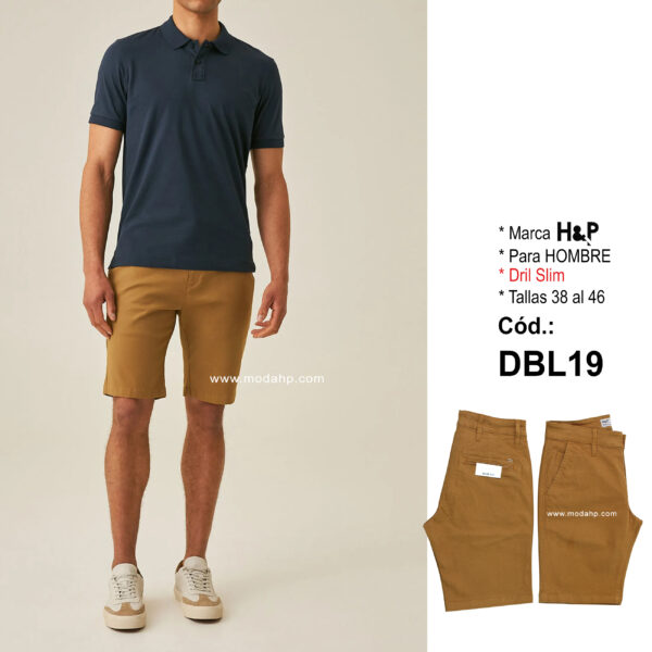 Cód. DBL19. H&P. Bermuda Dril Slim