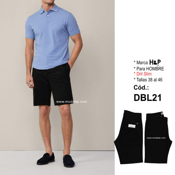 Cód. DBL21. H&P. Bermuda Dril Slim
