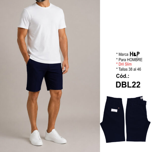 Cód. DBL22. H&P. Bermuda Dril Slim